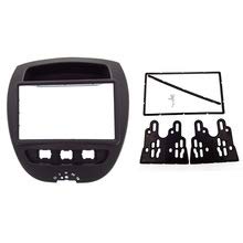 Radioblende,Car Radio Fascia Doppelter 2-DIN-Car-Radio-Rahmen Passend für Peugeot 107 2005-2014 Fascia Dash Kit DVD Radiometer-Stereo-Abdeckung(7 Inch) von SJHFKDK