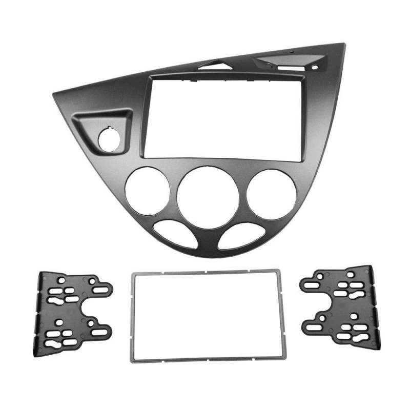 Radioblende,Car Radio Fascia Double 2 Din Fasica Passend Passend für Ford Focus/Fiesta Stereo-Panel-Radio Refitting Installations Trim Kit Gesicht Rahmen Lünette(Left wheel silver,178x100mm) von SJHFKDK