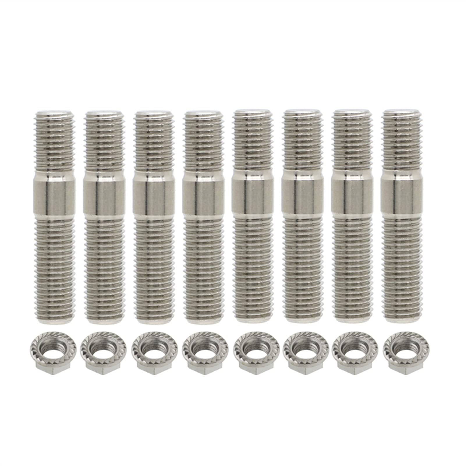 Radmuttern,Radschrauben 10mm M10 x 1,25 Abgasbolzen Gezahnte Muttern Bolzen Schrauben Edelstahl Verteiler Bolzen(8sets) von SJHFKDK