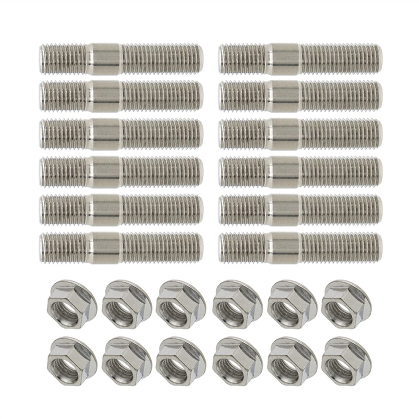 Radmuttern,Radschrauben 23/3/5/6/8/8/12 Stück 10mm Abgasbolzen Bolzen Gezahnte Nüsse M10x1.25 Verteiler Flanschbolzen Muttern Kit(12 pcs) von SJHFKDK