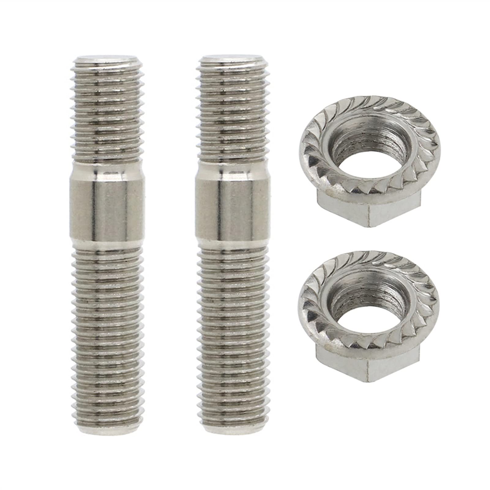 Radmuttern,Radschrauben 23/3/5/6/8/8/12 Stück 10mm Abgasbolzen Bolzen Gezahnte Nüsse M10x1.25 Verteiler Flanschbolzen Muttern Kit(2 pcs) von SJHFKDK