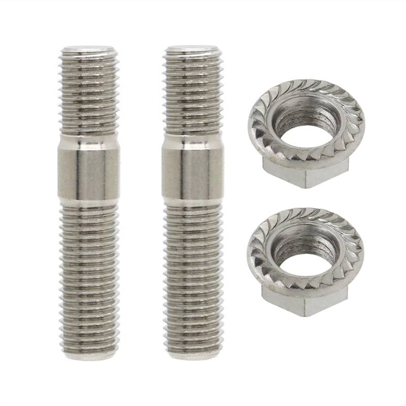 Radmuttern,Radschrauben 23/3/5/6/8/8/12 Stück 10mm Abgasbolzen Bolzen Gezahnte Nüsse M10x1.25 Verteiler Flanschbolzen Muttern Kit(2 pcs) von SJHFKDK