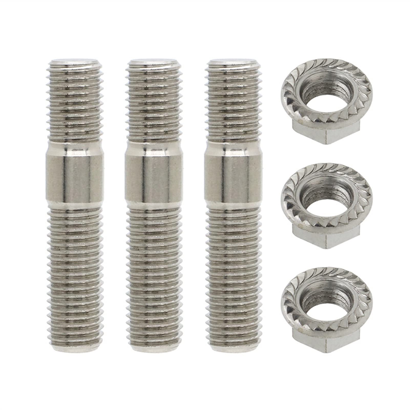 Radmuttern,Radschrauben 23/3/5/6/8/8/12 Stück 10mm Abgasbolzen Bolzen Gezahnte Nüsse M10x1.25 Verteiler Flanschbolzen Muttern Kit(3 pcs) von SJHFKDK