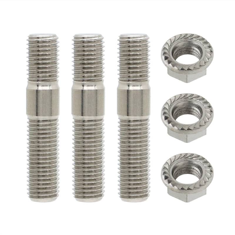 Radmuttern,Radschrauben 23/3/5/6/8/8/12 Stück 10mm Abgasbolzen Bolzen Gezahnte Nüsse M10x1.25 Verteiler Flanschbolzen Muttern Kit(3 pcs) von SJHFKDK