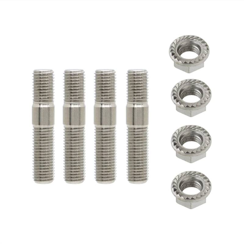 Radmuttern,Radschrauben 23/3/5/6/8/8/12 Stück 10mm Abgasbolzen Bolzen Gezahnte Nüsse M10x1.25 Verteiler Flanschbolzen Muttern Kit(4 pcs) von SJHFKDK
