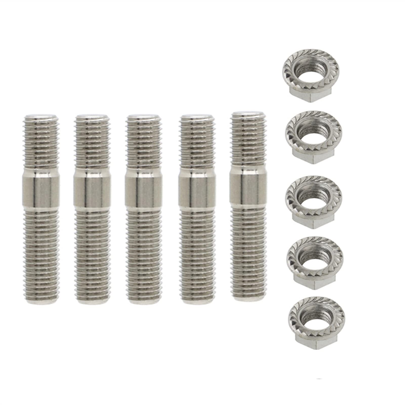 Radmuttern,Radschrauben 23/3/5/6/8/8/12 Stück 10mm Abgasbolzen Bolzen Gezahnte Nüsse M10x1.25 Verteiler Flanschbolzen Muttern Kit(5 pcs) von SJHFKDK