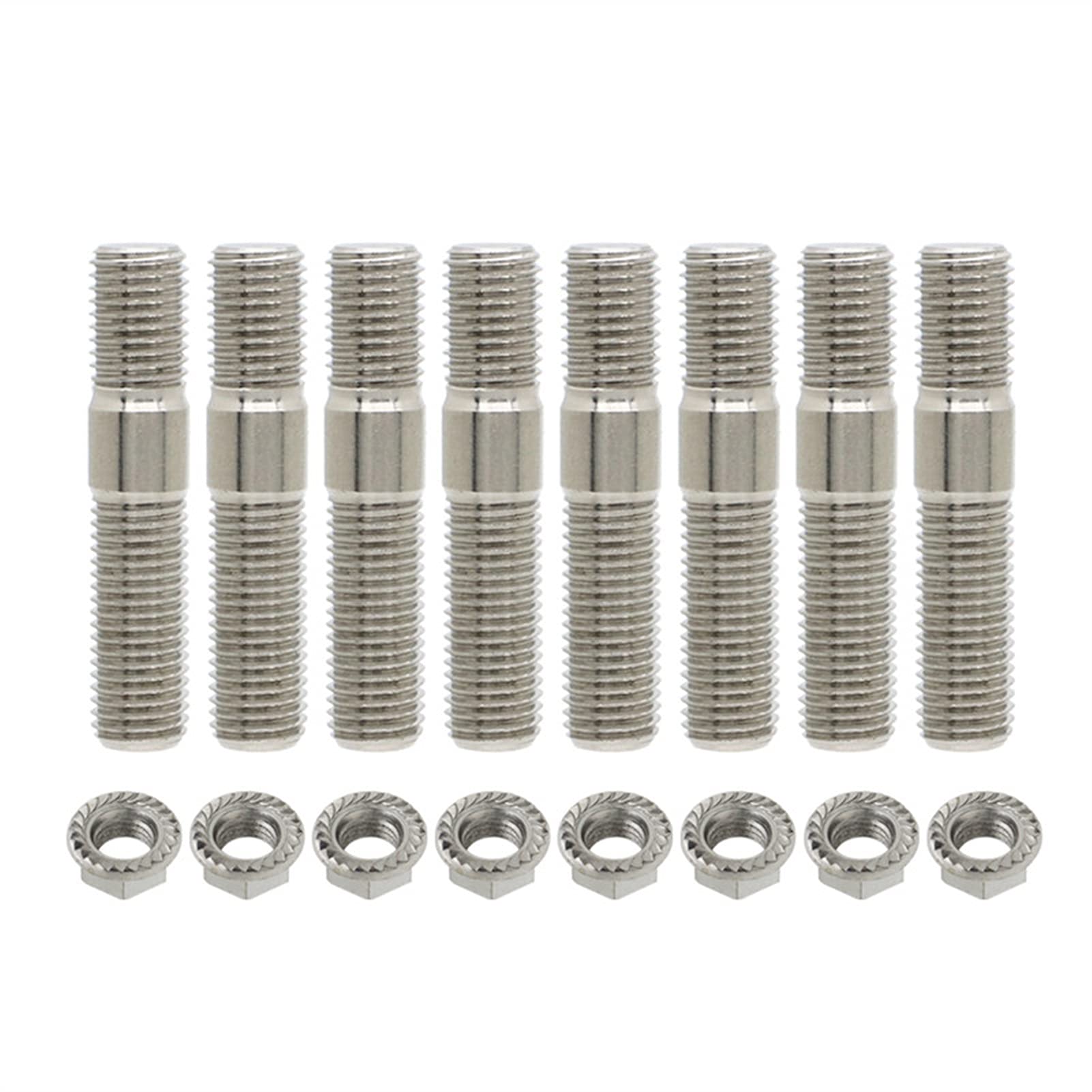 Radmuttern,Radschrauben 23/3/5/6/8/8/12 Stück 10mm Abgasbolzen Bolzen Gezahnte Nüsse M10x1.25 Verteiler Flanschbolzen Muttern Kit(8 pcs) von SJHFKDK
