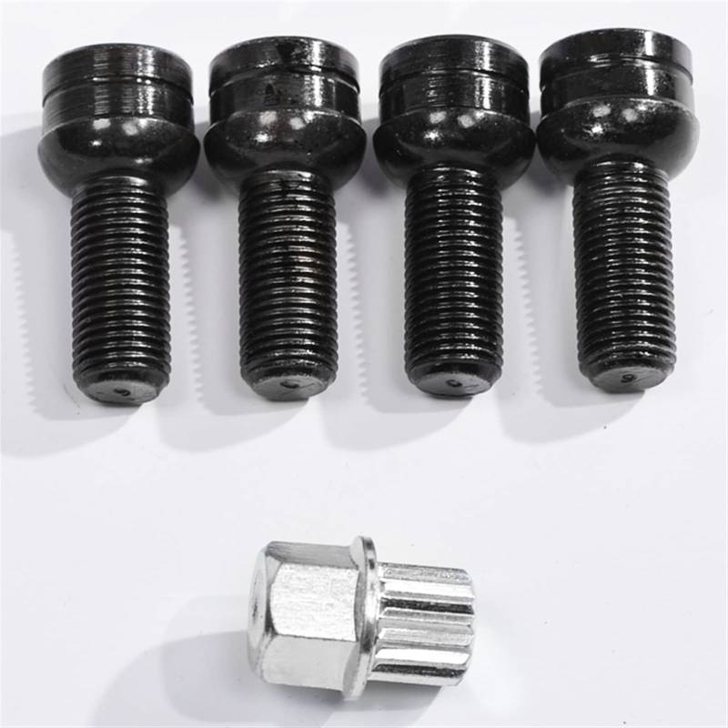 Radmuttern,Radschrauben 5 stücke 17mm Anti-Theft Rad Schraube Bolzen und Schloss Lase Nuss Passend für VW Golf Auto Radbolzen Zubehör von SJHFKDK
