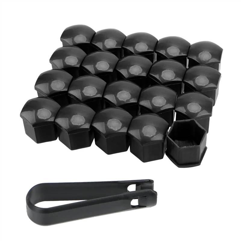 Radschraubenkappen,Radmutterkappen 20 Stücke 17/19/21mm Auto Radmutter Bolzenkopf Abdeckkappe Schutzbolzenkappen Außendekoration Schutzbolzen Felgen Schrauben Stecker(20Pcs Black,19mm 20pcs) von SJHFKDK