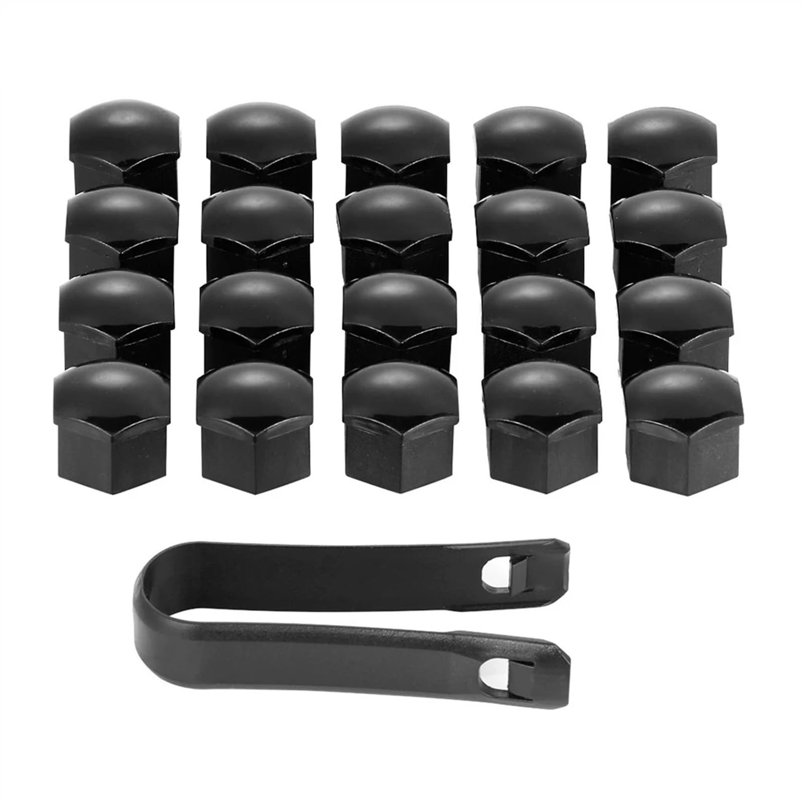 Radschraubenkappen,Radmutterkappen 20 Stücke 17mm Kunststoff Auto Radmutter Abdeckungen Bolzen Kappe Dekoration Universal Auto Zubehör(Black,21mm) von SJHFKDK