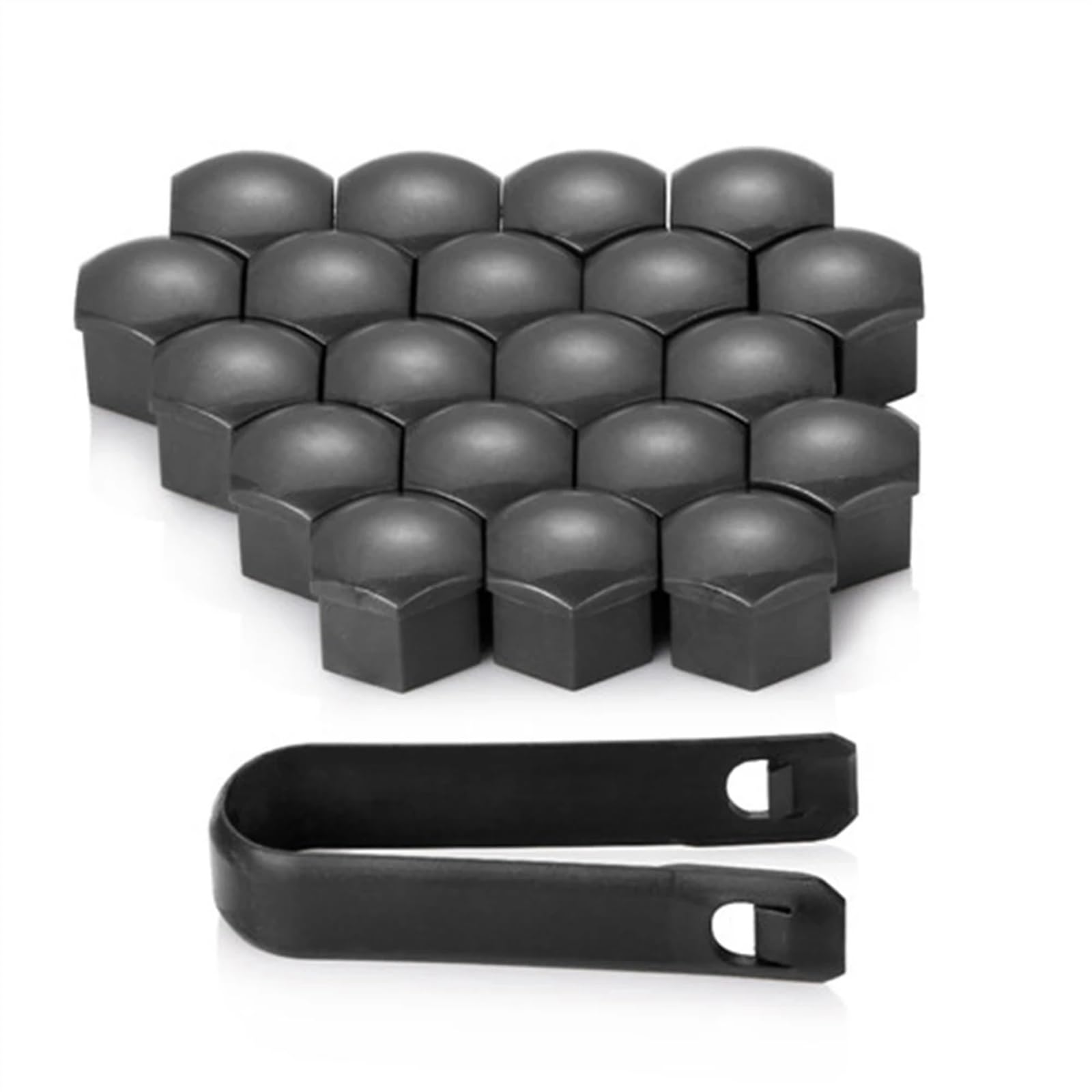 Radschraubenkappen,Radmutterkappen 20 Stücke 17mm Kunststoff Auto Radmutter Abdeckungen Bolzen Kappe Dekoration Universal Auto Zubehör(Gray,19mm) von SJHFKDK