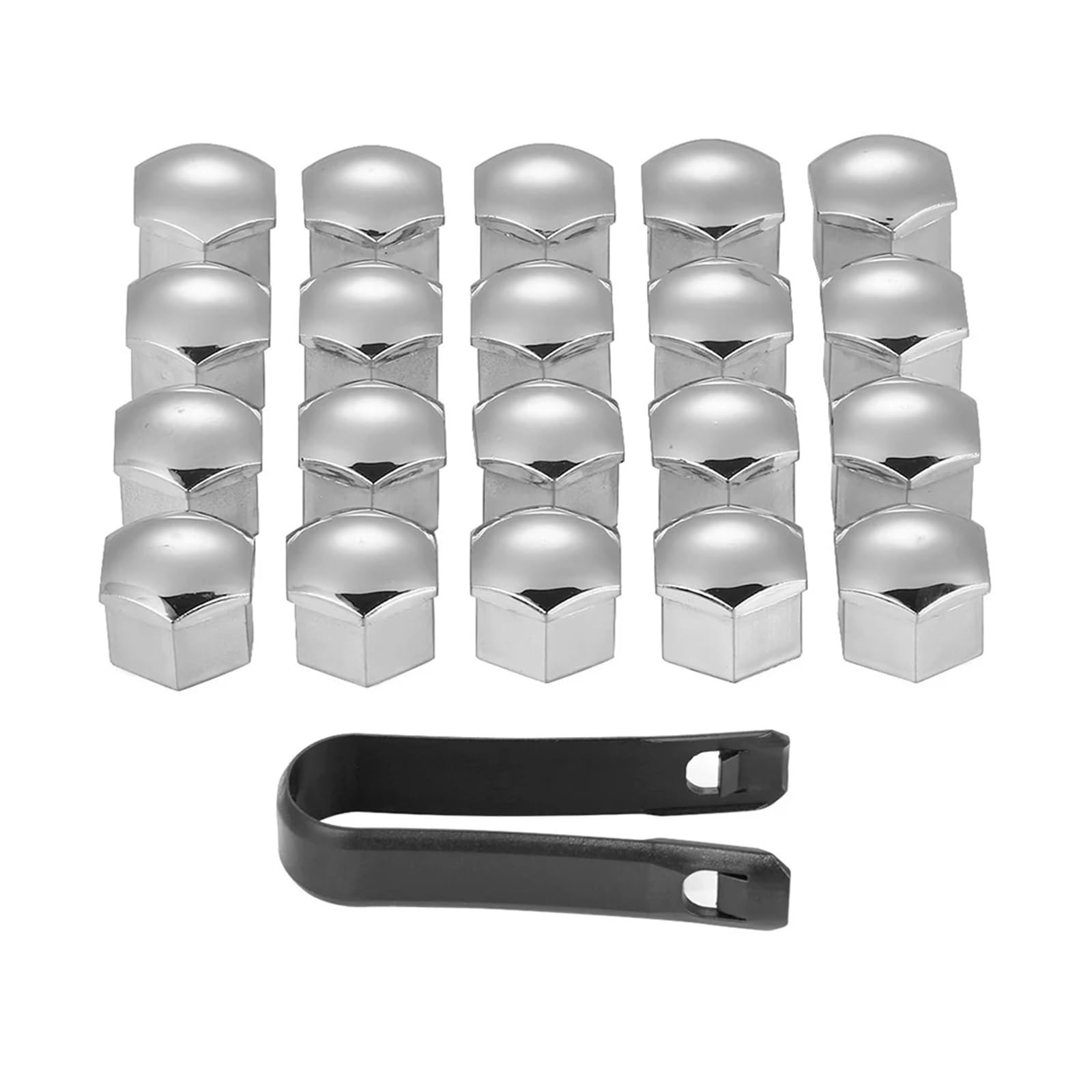 Radschraubenkappen,Radmutterkappen 20 Stücke 17mm Radmuttern Abdeckkappen 17mm Sechskantschrauben Auto Styling Auto Zubehör(Silver) von SJHFKDK