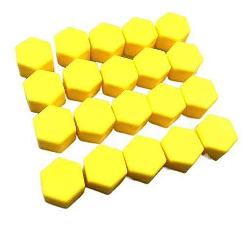 Radschraubenkappen,Radmutterkappen 20 stücke 17mm 19mm 21mm Schwarz Auto Radkappen Bolzen Deckeln Muttern Silikon Auto Rad Nabenschutz Schraubkappe Styling Anti Rostabdeckung(21mm Yellow) von SJHFKDK