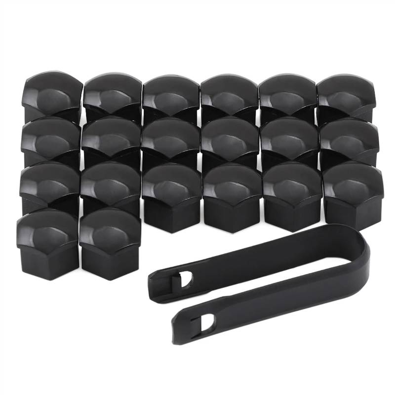 Radschraubenkappen,Radmutterkappen Auto-Radkappe, Radmuttern-/Schraubenabdeckungen, Auto-Reifenkappe, 17 mm(Black) von SJHFKDK