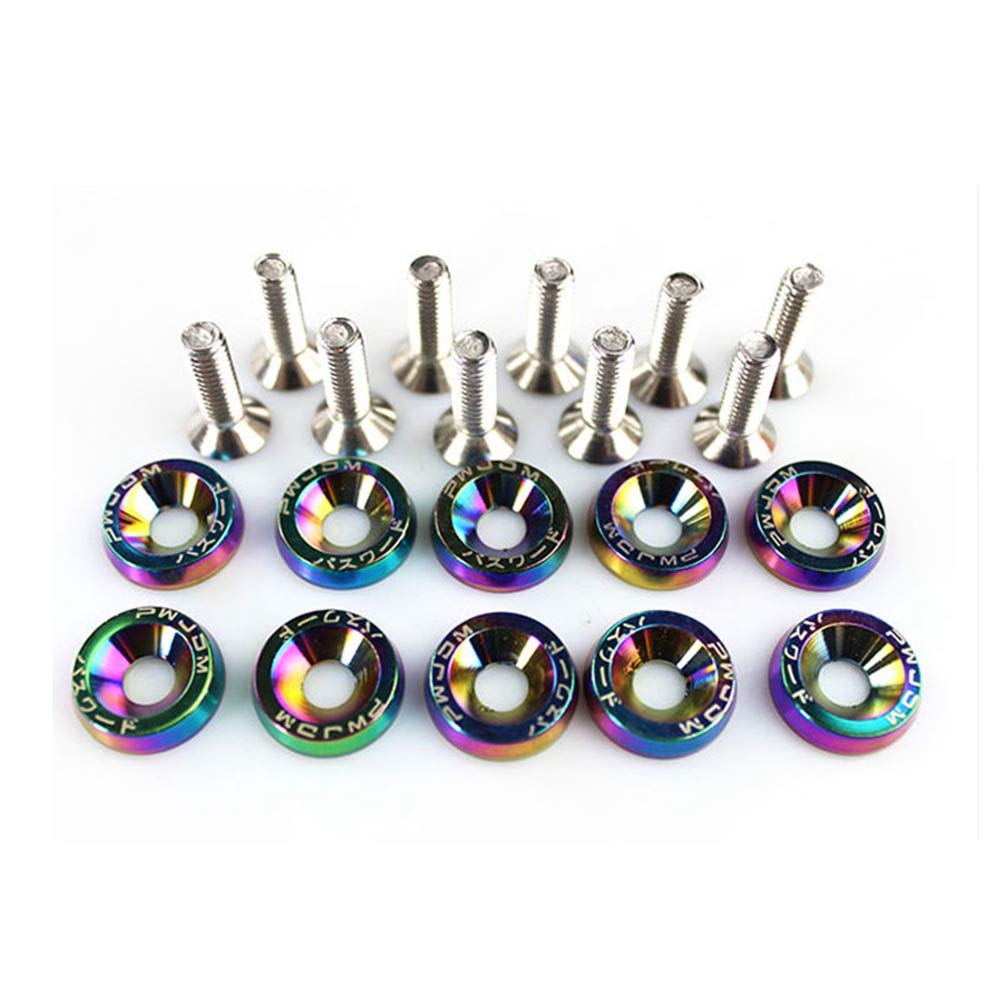 Unterlegscheiben 10 stücke 6mm Auto Modified Sechskantbefestigungselemente Fender Waschmaschine Stoßstange Motor Konkave Schrauben KotflüGel Unterlegscheibe Schraube(B) von SJHFKDK