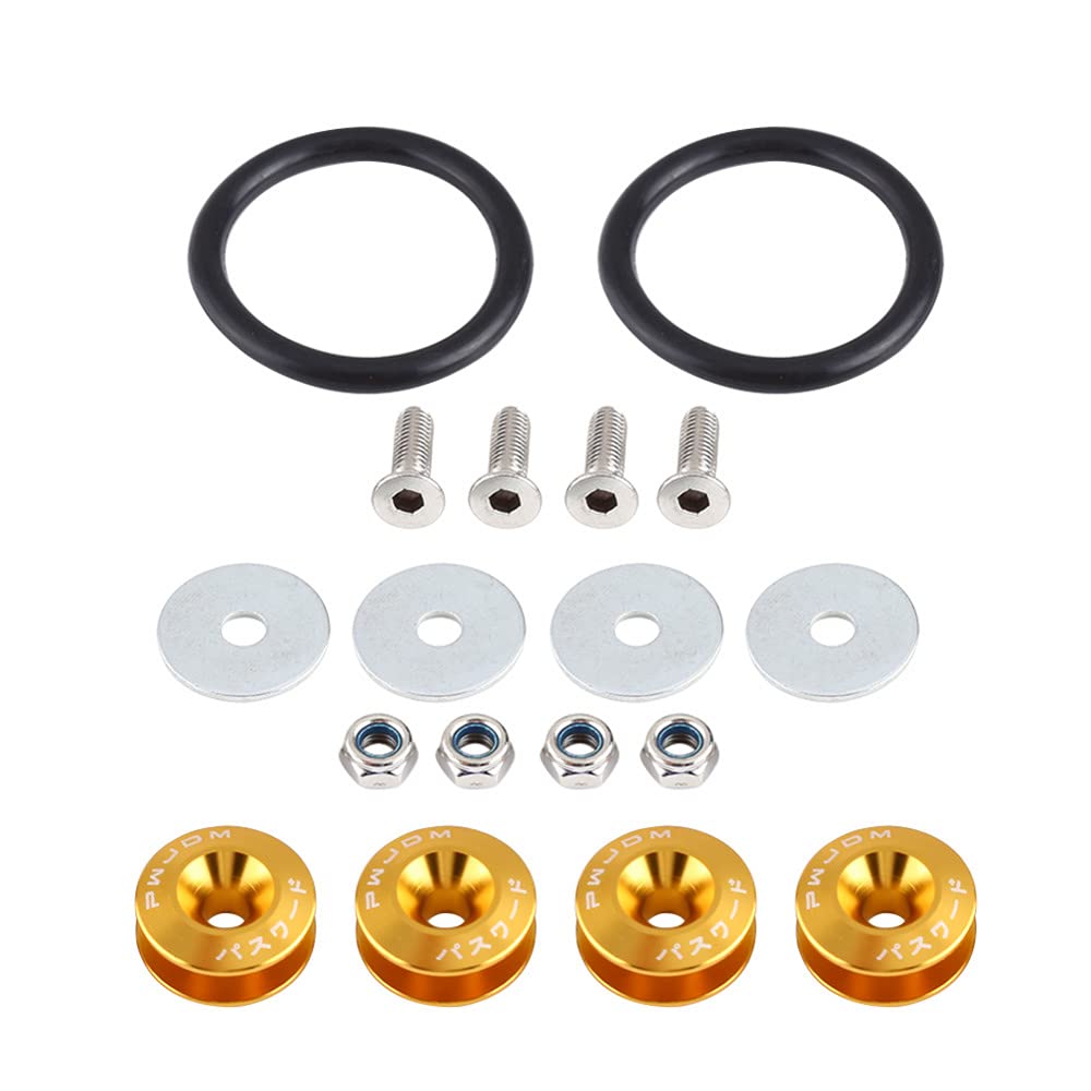 Unterlegscheiben 18x 8Color Car Fender-Stoßfänger-Schraubdichtungen KotflüGel Unterlegscheibe Schraube(1set Gold) von SJHFKDK