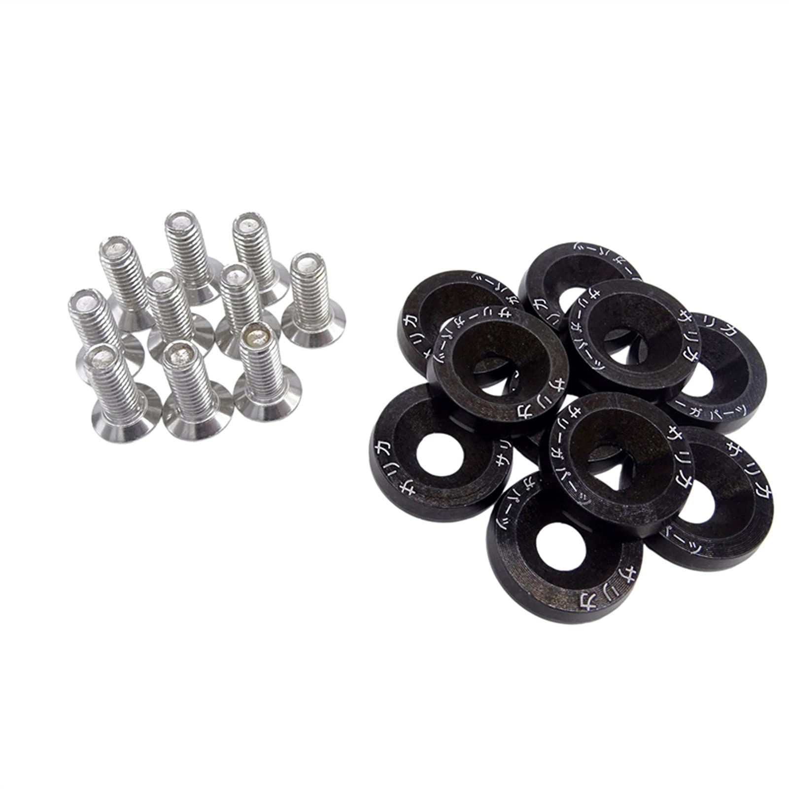 Unterlegscheiben 20 stücke Aluminium for m6x20 Auto modifizierte hex Fastener Fender Waschmaschine Bumper Motor konkave Schrauben car-Styling autozubehör KotflüGel Unterlegscheibe Schraube(Black) von SJHFKDK