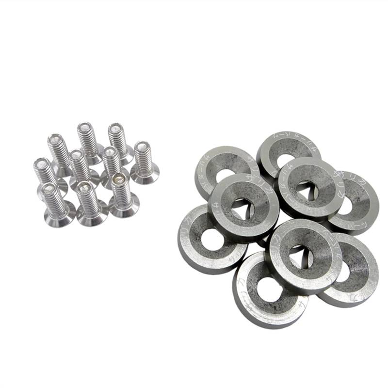 Unterlegscheiben 20 stücke Aluminium for m6x20 Auto modifizierte hex Fastener Fender Waschmaschine Bumper Motor konkave Schrauben car-Styling autozubehör KotflüGel Unterlegscheibe Schraube(Gray) von SJHFKDK