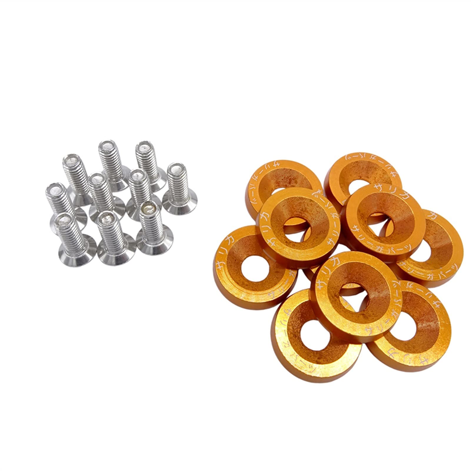 Unterlegscheiben 20 stücke Aluminium for m6x20 Auto modifizierte hex Fastener Fender Waschmaschine Bumper Motor konkave Schrauben car-Styling autozubehör KotflüGel Unterlegscheibe Schraube(Orange) von SJHFKDK