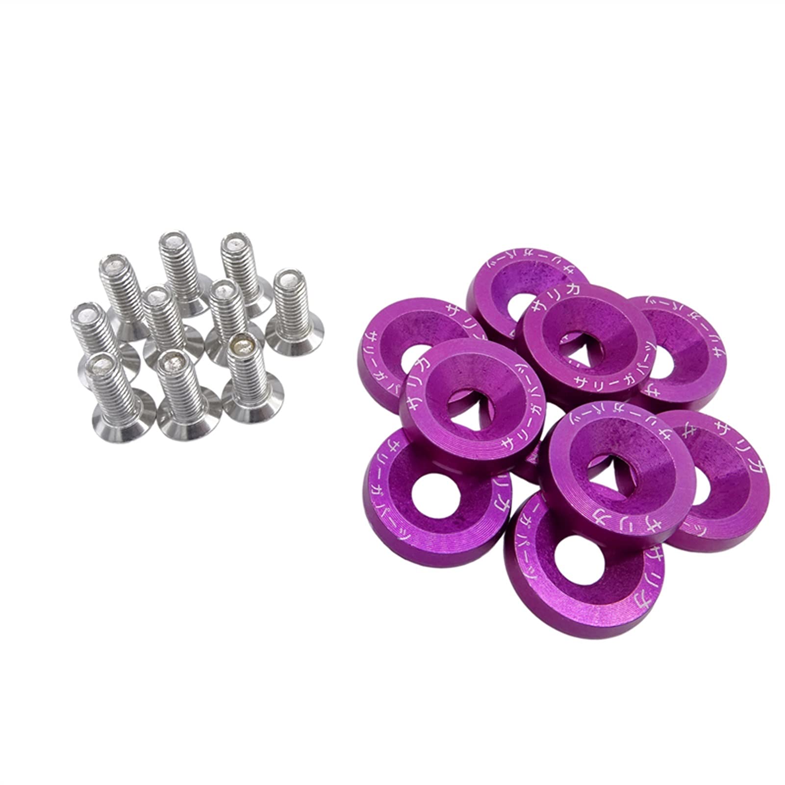 Unterlegscheiben 20 stücke Aluminium for m6x20 Auto modifizierte hex Fastener Fender Waschmaschine Bumper Motor konkave Schrauben car-Styling autozubehör KotflüGel Unterlegscheibe Schraube(Purple) von SJHFKDK