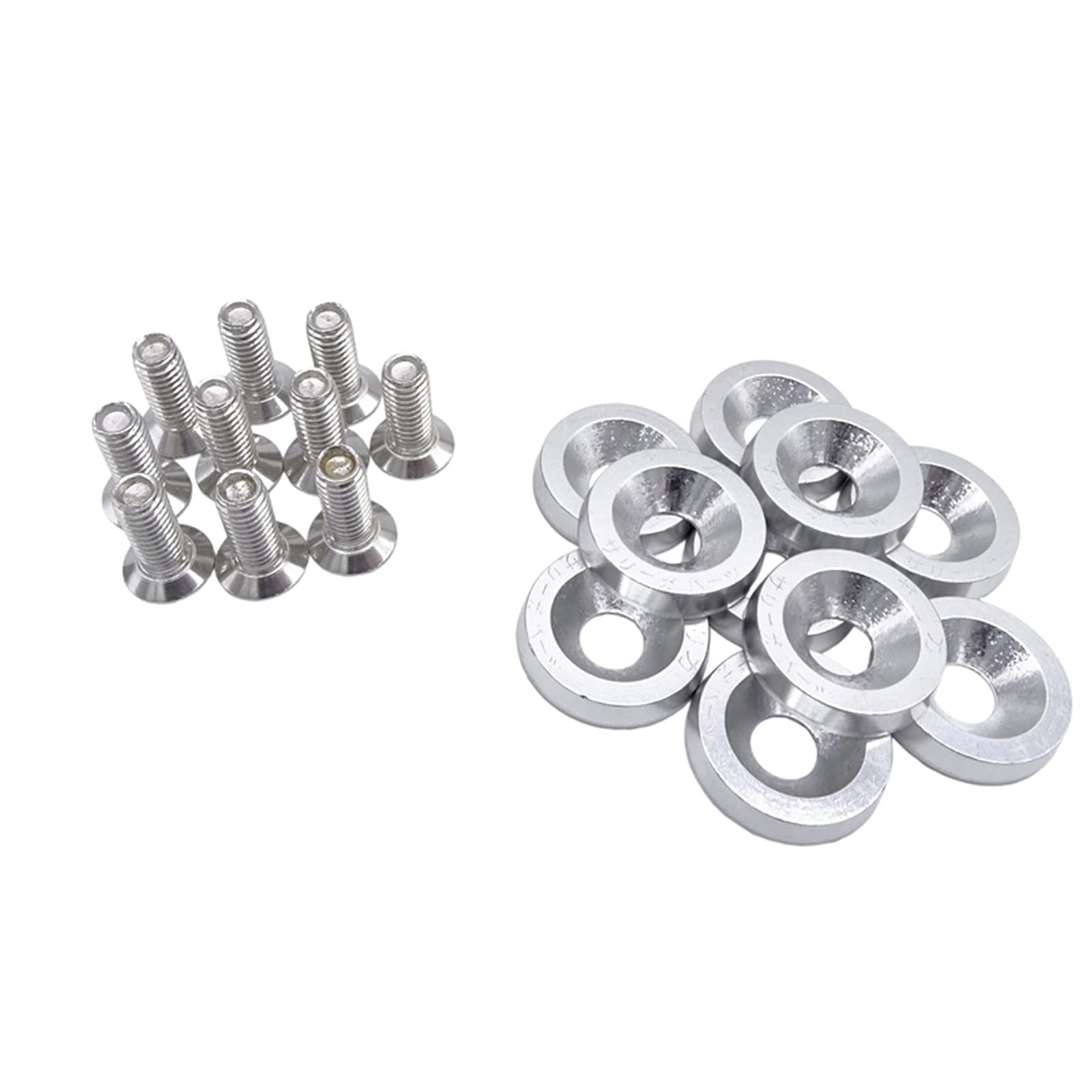 Unterlegscheiben 20 stücke Aluminium for m6x20 Auto modifizierte hex Fastener Fender Waschmaschine Bumper Motor konkave Schrauben car-Styling autozubehör KotflüGel Unterlegscheibe Schraube(White) von SJHFKDK