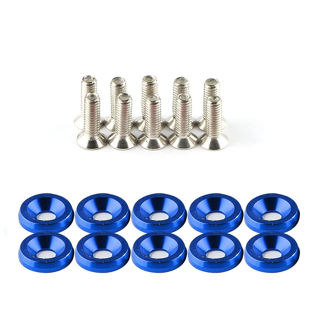 Unterlegscheiben 20 stücke Fender Bumper Waschmaschine Bolzen Edelstahl M6x20mm CNC Billet Aluminium Fender Waschmaschine Motor Bay Dress Up Kit Auto-Styling KotflüGel Unterlegscheibe Schraube(Blue) Unterlegscheiben 20 stücke Fender Bumper Waschmaschine Bolzen Edelstahl M6x20mm CNC Billet Aluminium Fender Waschmaschine Motor Bay Dress Up Kit Auto-Styling KotflüGel Unterlegscheibe Schraube(Blue) von SJHFKDK