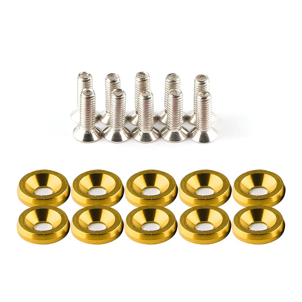 Unterlegscheiben 20 stücke Fender Bumper Waschmaschine Bolzen Edelstahl M6x20mm CNC Billet Aluminium Fender Waschmaschine Motor Bay Dress Up Kit Auto-Styling KotflüGel Unterlegscheibe Schraube(Gold) Unterlegscheiben 20 stücke Fender Bumper Waschmaschine Bolzen Edelstahl M6x20mm CNC Billet Aluminium Fender Waschmaschine Motor Bay Dress Up Kit Auto-Styling KotflüGel Unterlegscheibe Schraube(Gold) von SJHFKDK