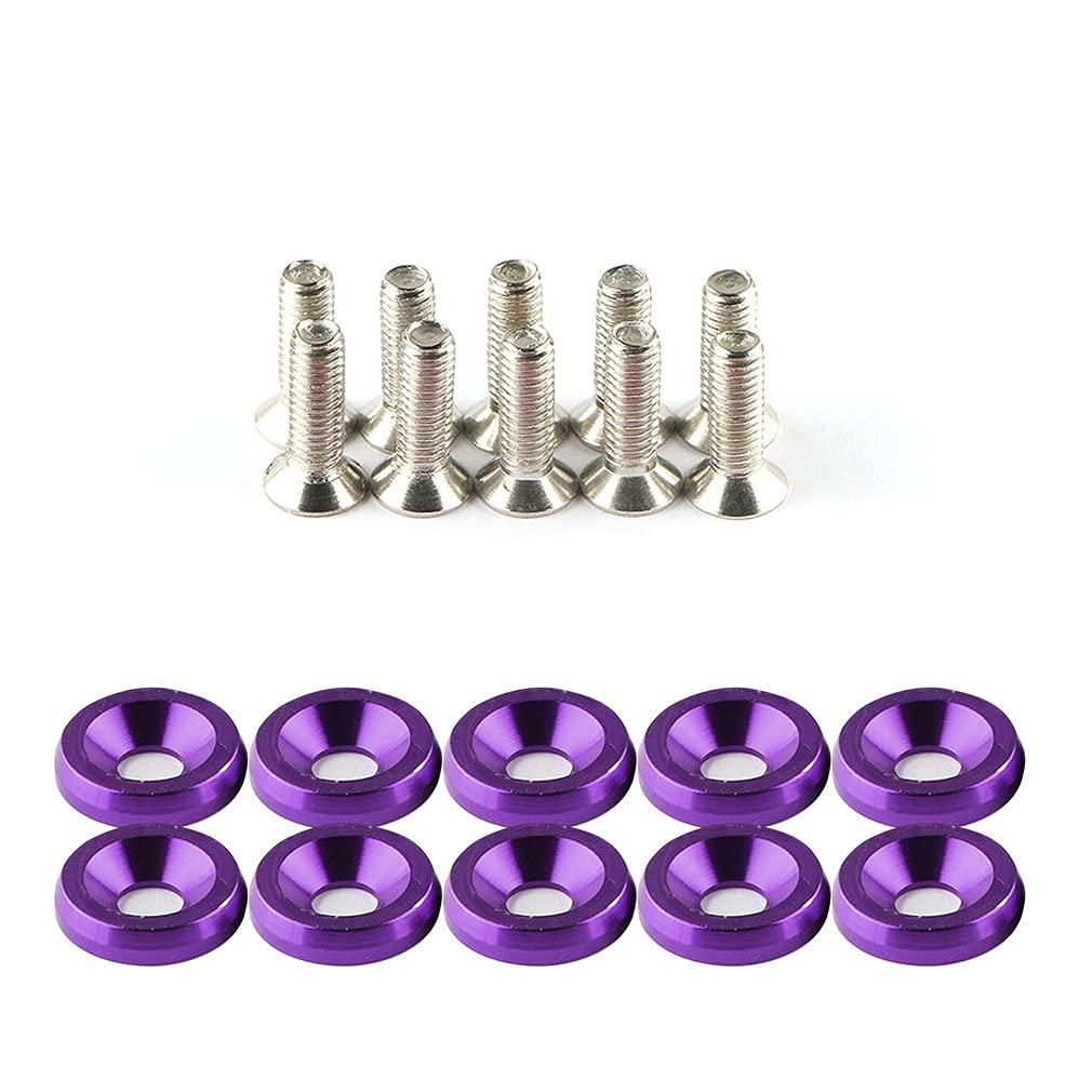 Unterlegscheiben 20 stücke Fender Bumper Waschmaschine Bolzen Edelstahl M6x20mm CNC Billet Aluminium Fender Waschmaschine Motor Bay Dress Up Kit Auto-Styling KotflüGel Unterlegscheibe Schraube(Purple) Unterlegscheiben 20 stücke Fender Bumper Waschmaschine Bolzen Edelstahl M6x20mm CNC Billet Aluminium Fender Waschmaschine Motor Bay Dress Up Kit Auto-Styling KotflüGel Unterlegscheibe Schraube(Purple) von SJHFKDK
