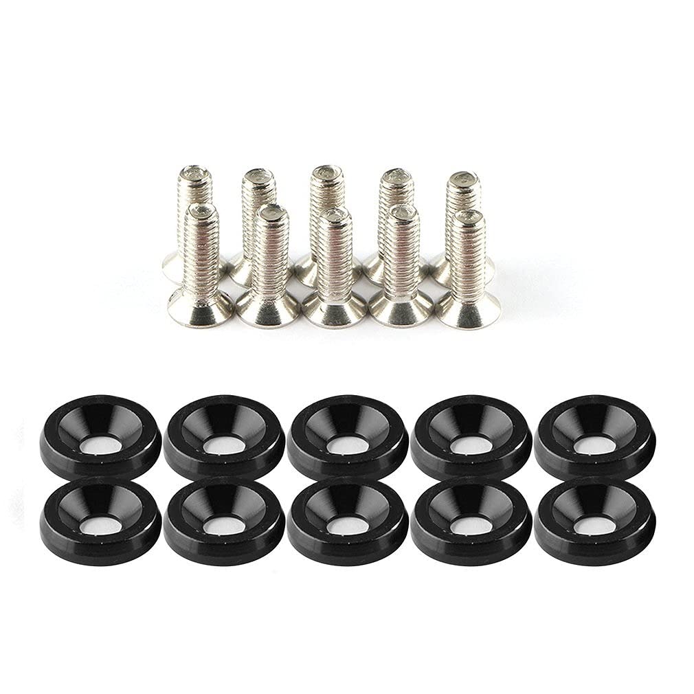 Unterlegscheiben 20 stücke Fender Bumper Waschmaschine Bolzen Edelstahl M6x20mm CNC Billet Aluminium Fender Waschmaschine Motor Bay Dress Up Kit Auto-Styling KotflüGel Unterlegscheibe Schraube(Black) Unterlegscheiben 20 stücke Fender Bumper Waschmaschine Bolzen Edelstahl M6x20mm CNC Billet Aluminium Fender Waschmaschine Motor Bay Dress Up Kit Auto-Styling KotflüGel Unterlegscheibe Schraube(Black) von SJHFKDK