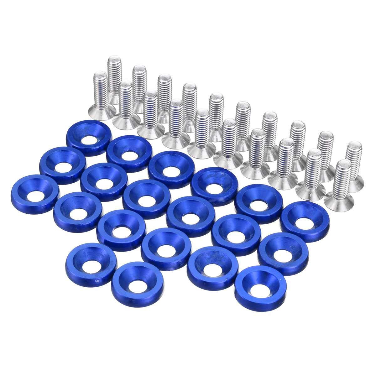 Unterlegscheiben 20 stücke M6x15mm Aluminium Auto Styling Universal Autoaufkleber Passwort for Fender Waschmaschine Bolzen Motor Bay Dress Up Kit KotflüGel Unterlegscheibe Schraube(Blue) von SJHFKDK