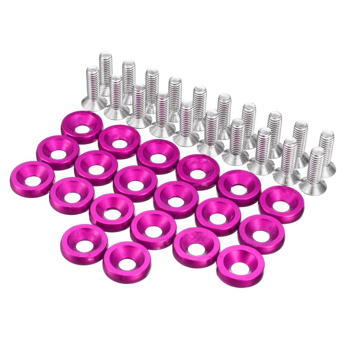Unterlegscheiben 20 stücke M6x15mm Aluminium Auto Styling Universal Autoaufkleber Passwort for Fender Waschmaschine Bolzen Motor Bay Dress Up Kit KotflüGel Unterlegscheibe Schraube(Purple) von SJHFKDK