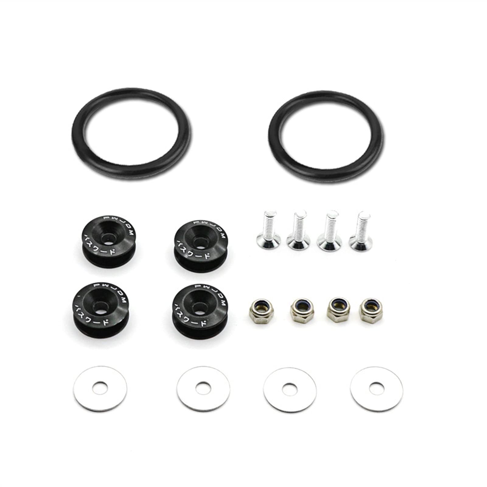 Unterlegscheiben Aluminium Quick Release-Befestigungselemente für Universal-Auto-Stoßfänger-Kofferraum-Fender-Lattr-Lids-Kit 5 Farben KotflüGel Unterlegscheibe Schraube(Black) von SJHFKDK