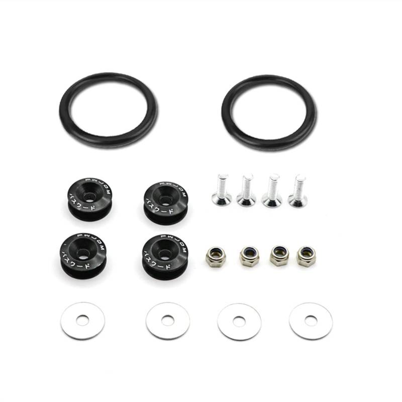 Unterlegscheiben Aluminium Quick Release-Befestigungselemente für Universal-Auto-Stoßfänger-Kofferraum-Fender-Lattr-Lids-Kit 5 Farben KotflüGel Unterlegscheibe Schraube(Black) von SJHFKDK