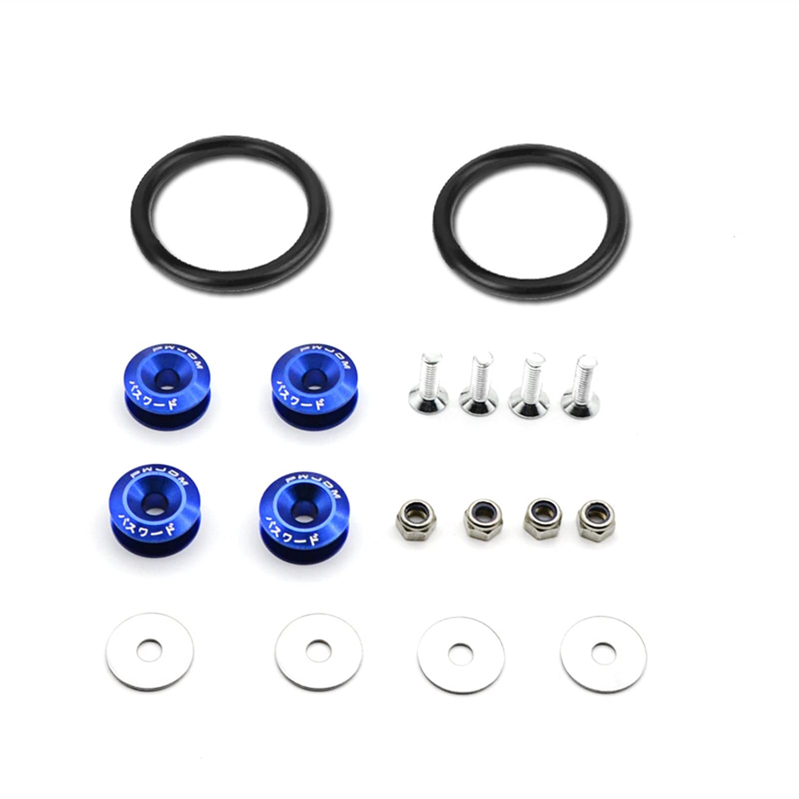 Unterlegscheiben Aluminium Quick Release-Befestigungselemente für Universal-Auto-Stoßfänger-Kofferraum-Fender-Lattr-Lids-Kit 5 Farben KotflüGel Unterlegscheibe Schraube(Blue) von SJHFKDK