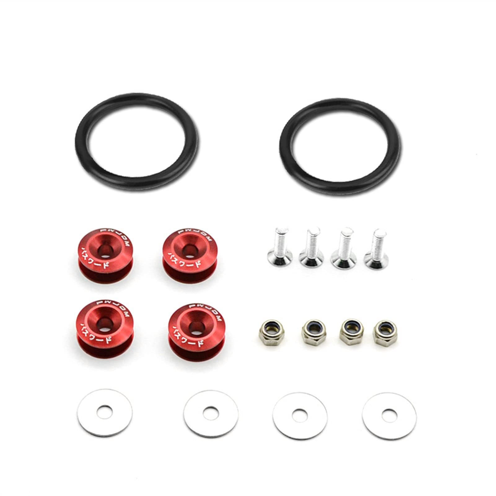 Unterlegscheiben Aluminium Quick Release-Befestigungselemente für Universal-Auto-Stoßfänger-Kofferraum-Fender-Lattr-Lids-Kit 5 Farben KotflüGel Unterlegscheibe Schraube(Red) von SJHFKDK