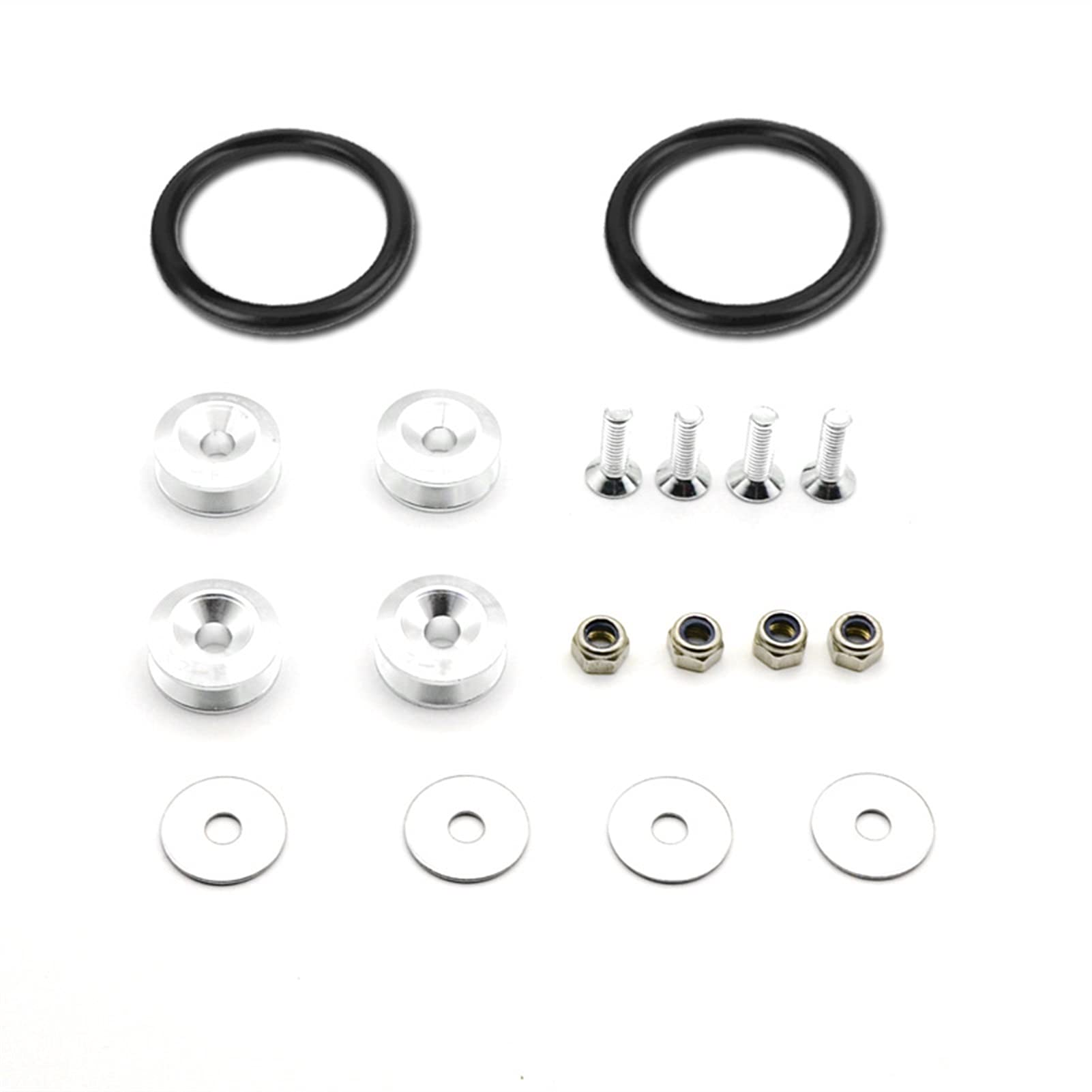 Unterlegscheiben Aluminium Quick Release-Befestigungselemente für Universal-Auto-Stoßfänger-Kofferraum-Fender-Lattr-Lids-Kit 5 Farben KotflüGel Unterlegscheibe Schraube(Silver) von SJHFKDK