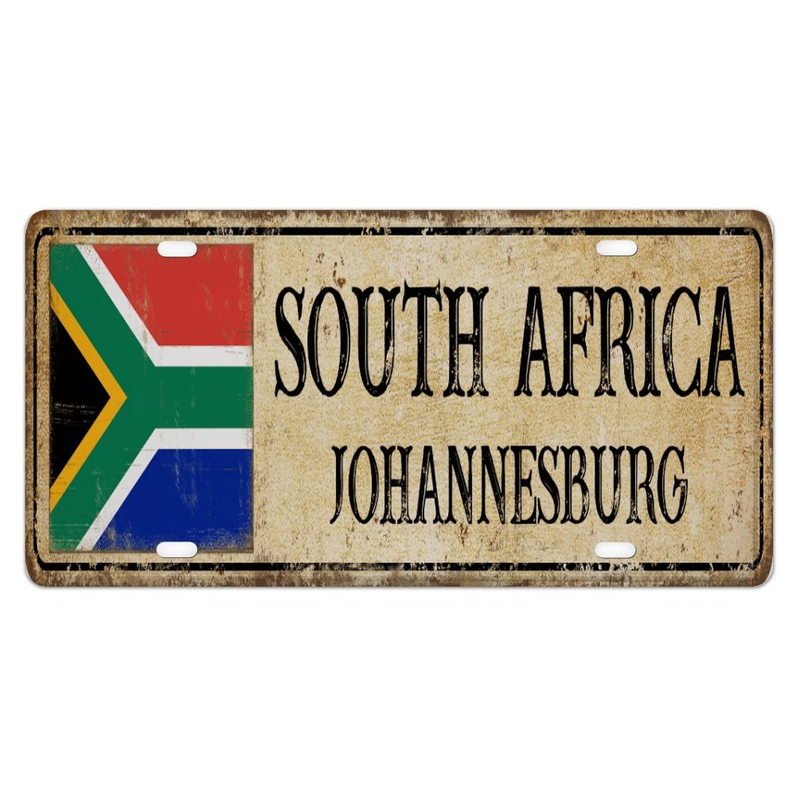 Hauptstadt Souvenir Nummernschild Abdeckung Dekorative Auto Front Rostfreies Metall Hauptstadt Südafrika Johannesburg Individuelle Personalisierte Frontkennzeichen für Männer/Frauen/Jungen/Mädchen Hauptstadt Souvenir Nummernschild Abdeckung Dekorative Auto Front Rostfreies Metall Hauptstadt Südafrika Johannesburg Individuelle Personalisierte Frontkennzeichen für Männer/Frauen/Jungen/Mädchen von SJOAOAA