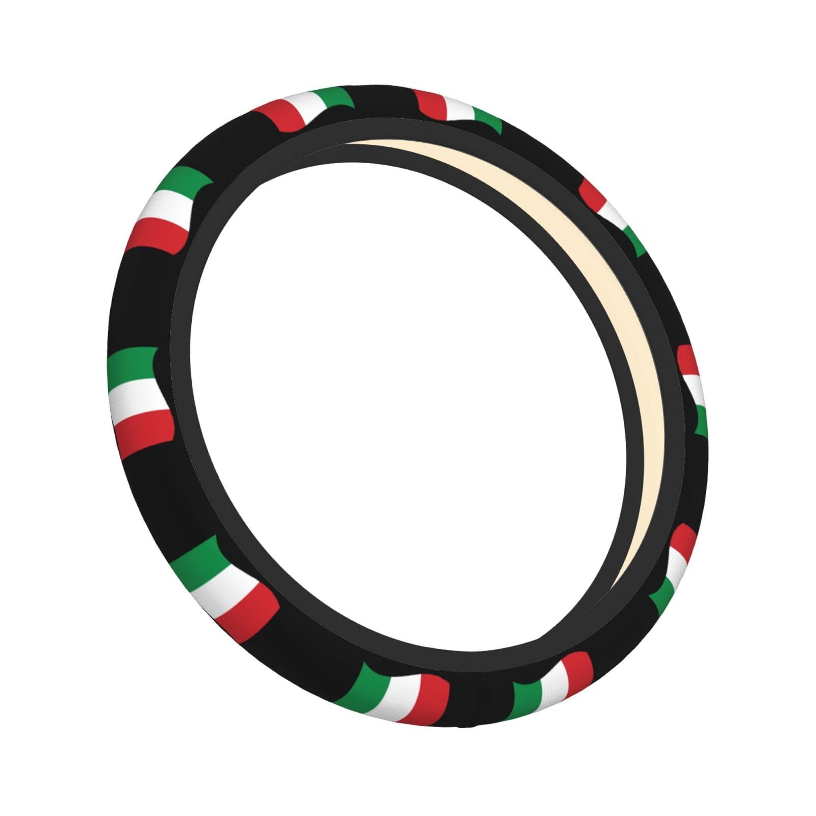 SJOAOAA Lenkradbezug mit italienischer Flagge, für Damen und Herren, elastisch, dehnbar, dick, universal, 38,1 cm von SJOAOAA