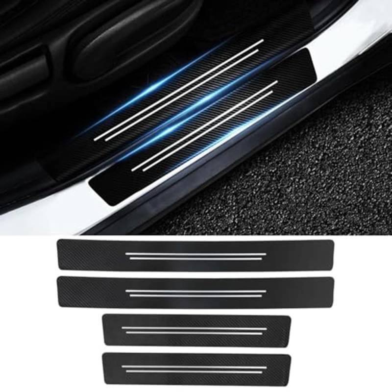 4 Stück Auto Einstiegsleisten Schutz, für Audi Q2 Q3 8U Q5 8R Q7 4L Q7 4M Q8 1995-2023 2024 Anti Scratch Türschweller Schutz Leisten Auto Türeinstiegsschutz Aufkleber Car Zubehör,B von SJPJDGFC