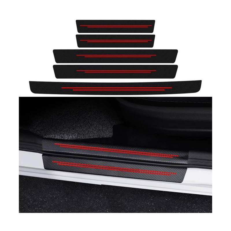 5 Stück Auto Einstiegsleisten Schutz, für Citroen C5X C4L C-Quatre C3-XR C3L C-Elysee C5 Anti Scratch Türschweller Schutz Leisten Auto Türeinstiegsschutz Aufkleber Car Zubehör,B von SJPJDGFC