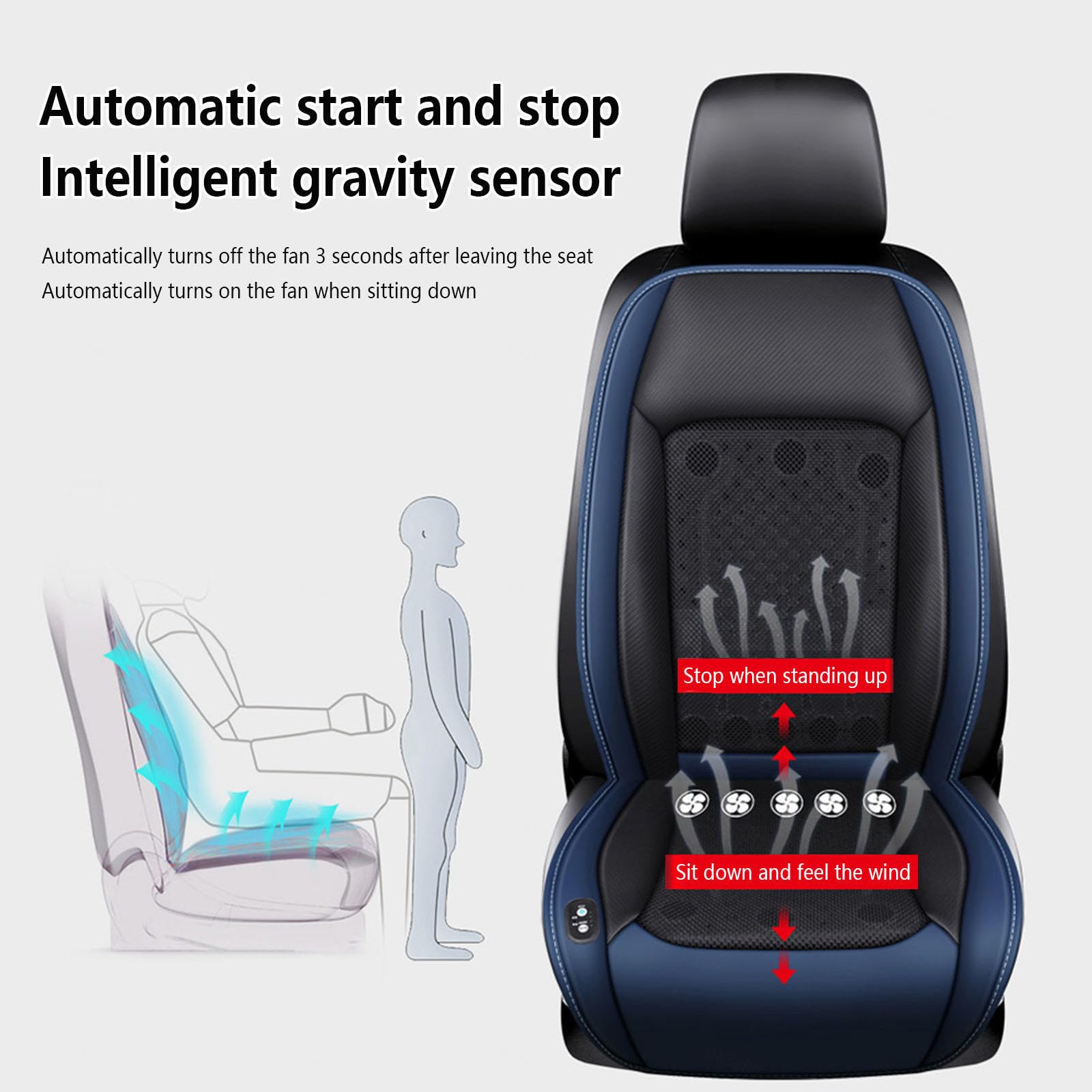 SJWJWOO Cooling Car Seat Cover, mit 24 Fans, 12v/24v, 3 Kühlstufen Autositzauflage Sitzauflage Auto Vordersitze für Auto LKW SUV RV,Blue-12V SJWJWOO Cooling Car Seat Cover, mit 24 Fans, 12v/24v, 3 Kühlstufen Autositzauflage Sitzauflage Auto Vordersitze für Auto LKW SUV RV,Blue-12V von SJWJWOO