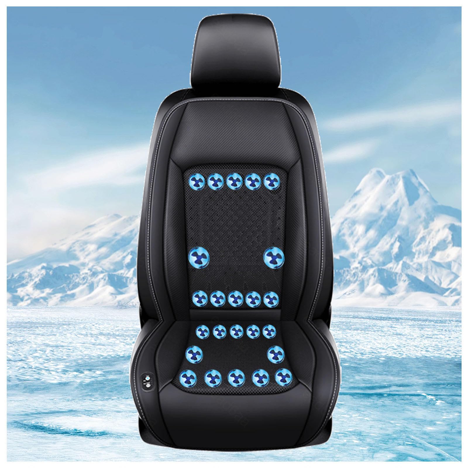 SJWJWOO Cooling Car Seat Cover, mit 24 Fans, 12v/24v, 3 Kühlstufen Cooling Car Seat Sitzauflage Kühlung für Auto LKW Van,Black-24V SJWJWOO Cooling Car Seat Cover, mit 24 Fans, 12v/24v, 3 Kühlstufen Cooling Car Seat Sitzauflage Kühlung für Auto LKW Van,Black-24V von SJWJWOO
