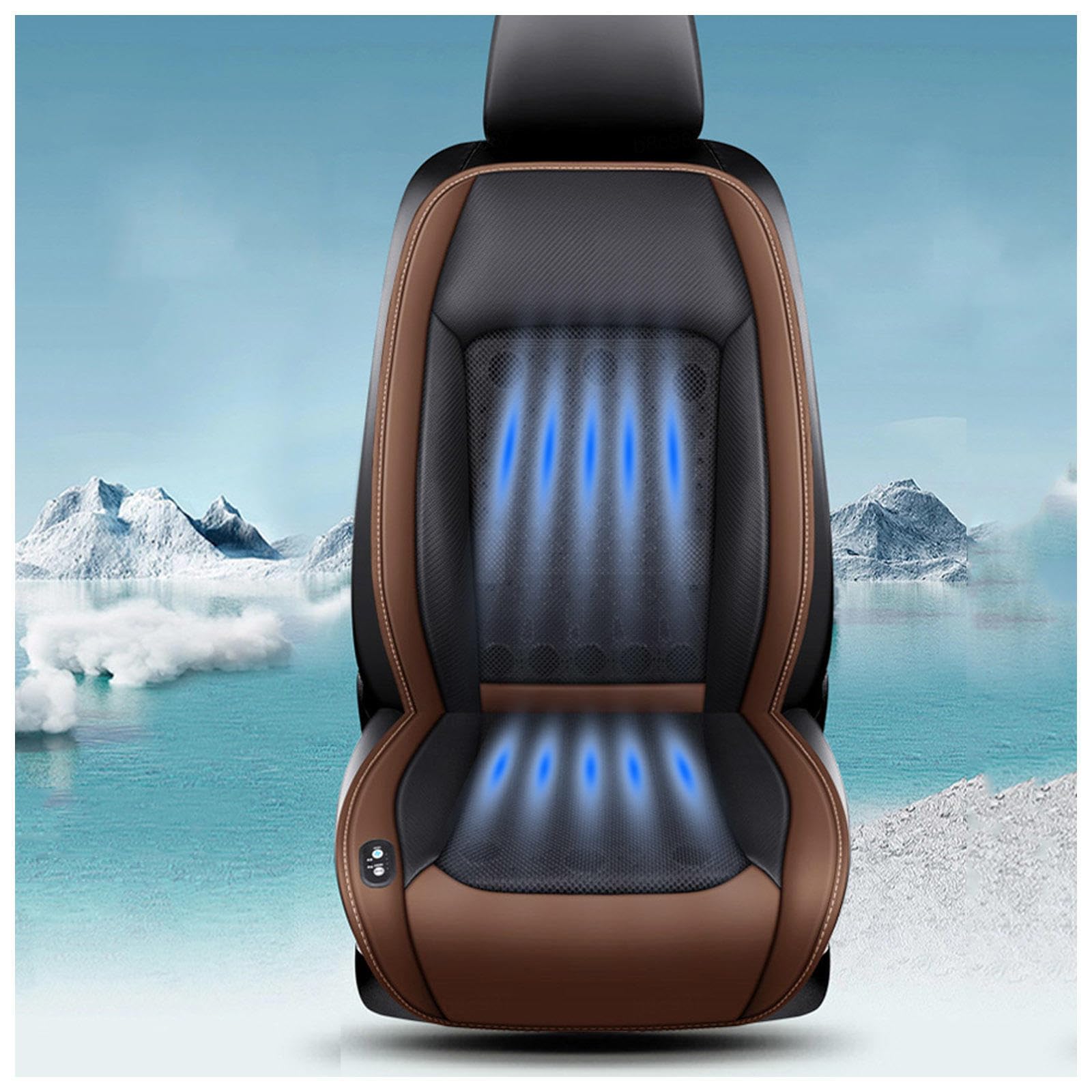 SJWJWOO Cooling Car Seat Cover, mit 24 Fans, 12v/24v, 3 Kühlstufen Sitzauflage Auto Gegen Schwitzen Cooling Car Seat für Auto LKW SUV RV,Brown-12V SJWJWOO Cooling Car Seat Cover, mit 24 Fans, 12v/24v, 3 Kühlstufen Sitzauflage Auto Gegen Schwitzen Cooling Car Seat für Auto LKW SUV RV,Brown-12V von SJWJWOO