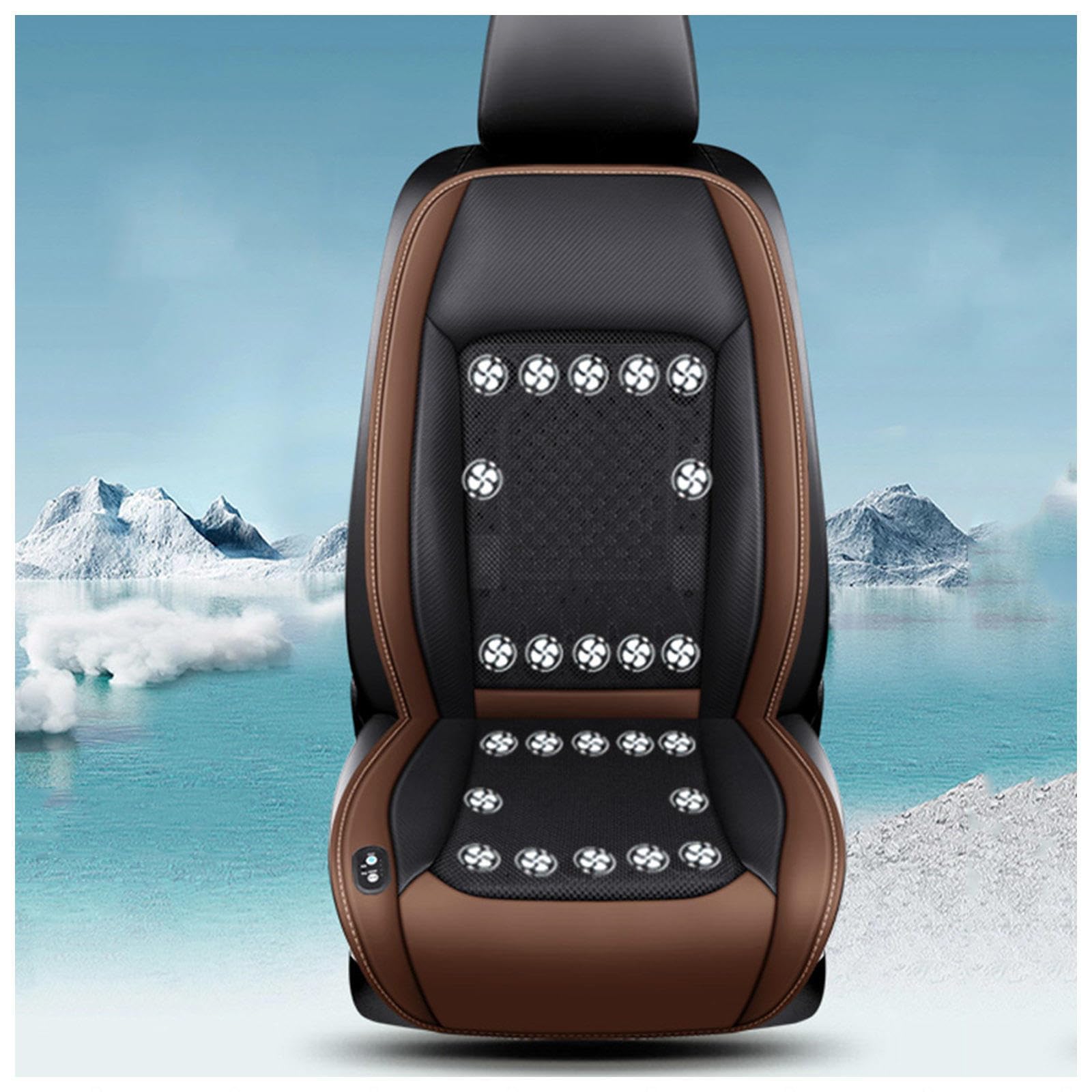 SJWJWOO Cooling Car Seat Cover, mit 24 Fans, 12v/24v, 3 Kühlstufen Sitzauflage Auto Kühlende Autositzauflage für Auto LKW SUV RV,Brown-24V SJWJWOO Cooling Car Seat Cover, mit 24 Fans, 12v/24v, 3 Kühlstufen Sitzauflage Auto Kühlende Autositzauflage für Auto LKW SUV RV,Brown-24V von SJWJWOO