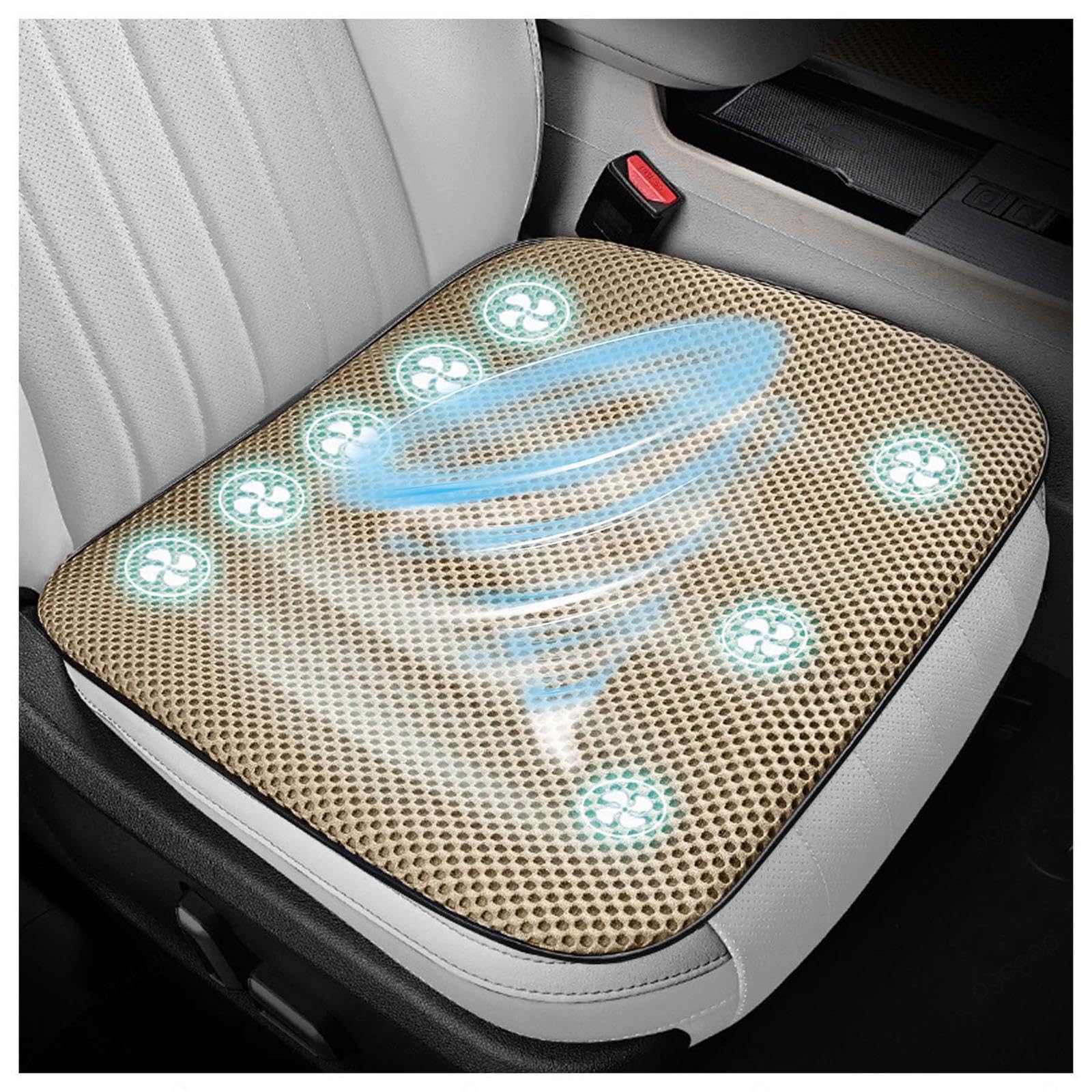 SJWJWOO Cooling Car Seat Cover Mit 8 Lüftern, USB-Anschluss, Cooling Car Seat 3 Kühlstufen Sitzbezüge Auto für alle Autositze, Heim- und Bürostühle,Beige SJWJWOO Cooling Car Seat Cover Mit 8 Lüftern, USB-Anschluss, Cooling Car Seat 3 Kühlstufen Sitzbezüge Auto für alle Autositze, Heim- und Bürostühle,Beige von SJWJWOO