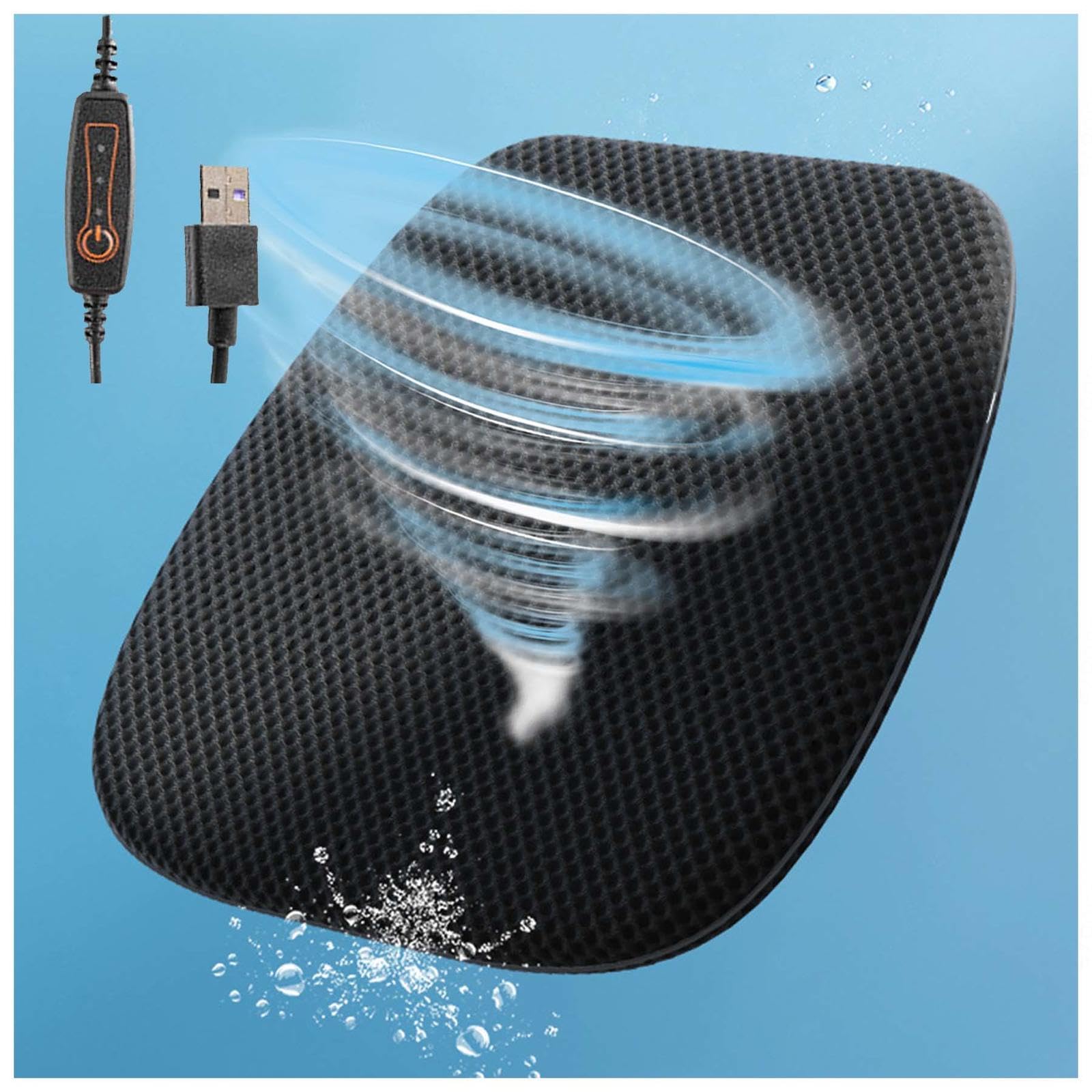 SJWJWOO Cooling Car Seat Cover Mit 8 Lüftern, USB-Anschluss, Sitzbelüftung 3 Kühlstufen Car Seat Cover für Autos, SUV, LKW, Bürostuhl,Black SJWJWOO Cooling Car Seat Cover Mit 8 Lüftern, USB-Anschluss, Sitzbelüftung 3 Kühlstufen Car Seat Cover für Autos, SUV, LKW, Bürostuhl,Black von SJWJWOO