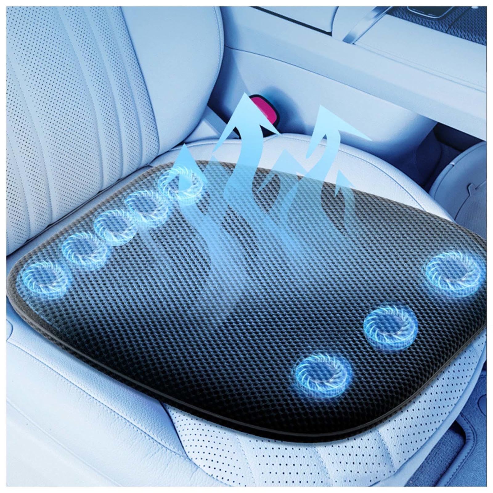 SJWJWOO Cooling Car Seat Cover Mit 8 Ventilatoren, USB-Anschluss, Sitzauflage Auto 3 Kühlstufen Autositzauflage für Autos, SUV, LKW, Bürostuhl,Black SJWJWOO Cooling Car Seat Cover Mit 8 Ventilatoren, USB-Anschluss, Sitzauflage Auto 3 Kühlstufen Autositzauflage für Autos, SUV, LKW, Bürostuhl,Black von SJWJWOO