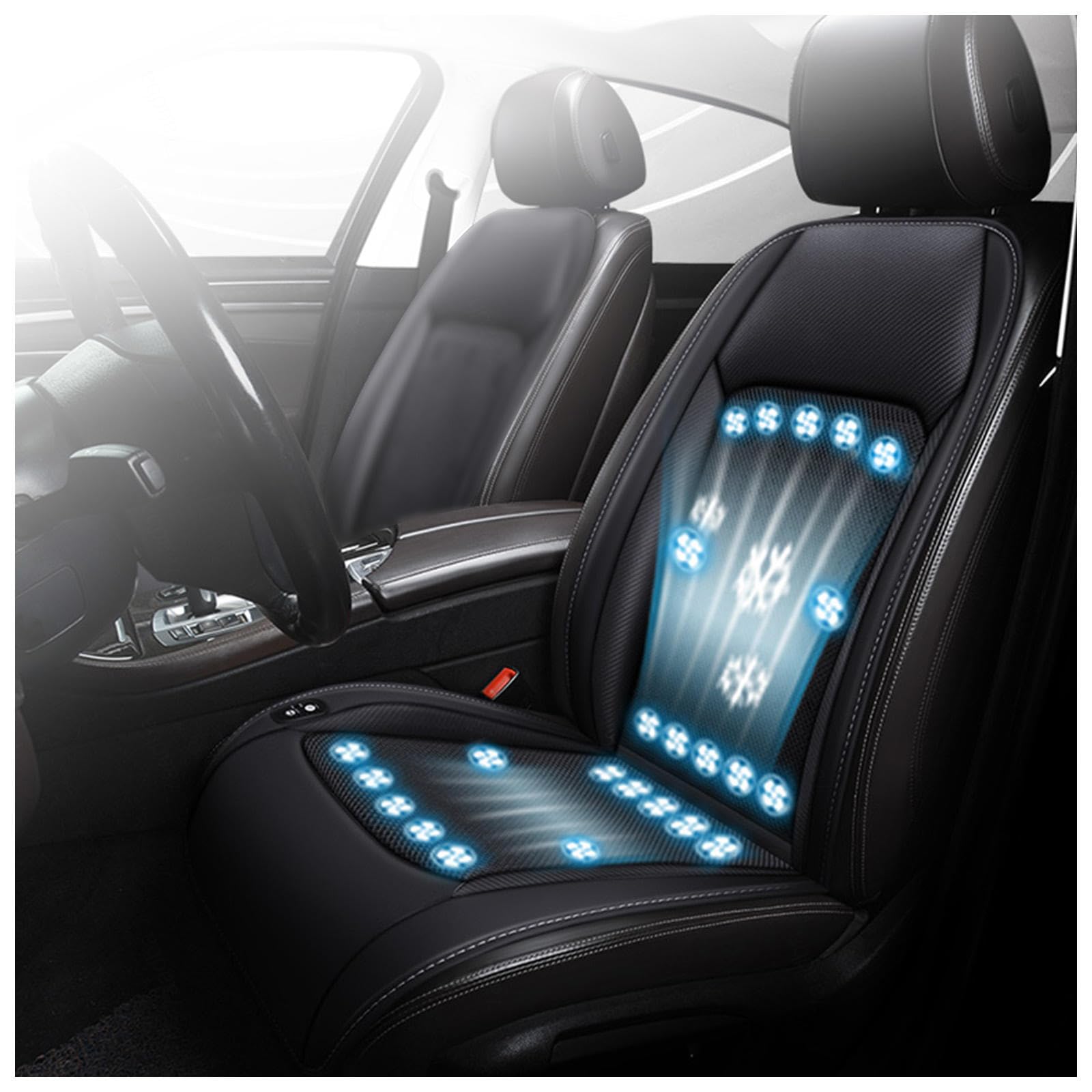 SJWJWOO Klima Sitzauflage Auto, mit 24 Ventilatoren 3 einstellbare Windgeschwindigkeiten Kühlende Autositzauflage Sitzauflage Kühlung für Auto LKW Van,Black-12V SJWJWOO Klima Sitzauflage Auto, mit 24 Ventilatoren 3 einstellbare Windgeschwindigkeiten Kühlende Autositzauflage Sitzauflage Kühlung für Auto LKW Van,Black-12V von SJWJWOO