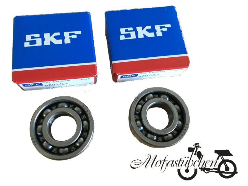 2 x SKF 6202 / C3 Kurbelwellenlager von SKF