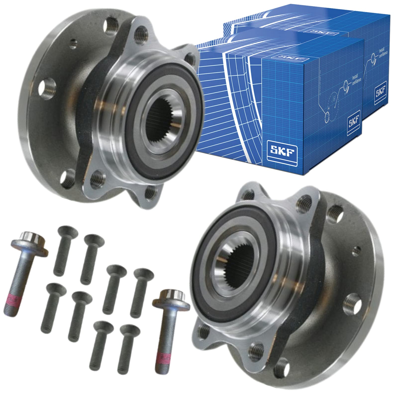 SKF 2X Radlagersatz Radlager Set Vorne Hinten | VKBA 3643 | Für A1 A3 8P Q3 TT ALTEA LEON OCTAVIA CADDY III PASSAT SHARAN TIGUAN TOURAN von SKF